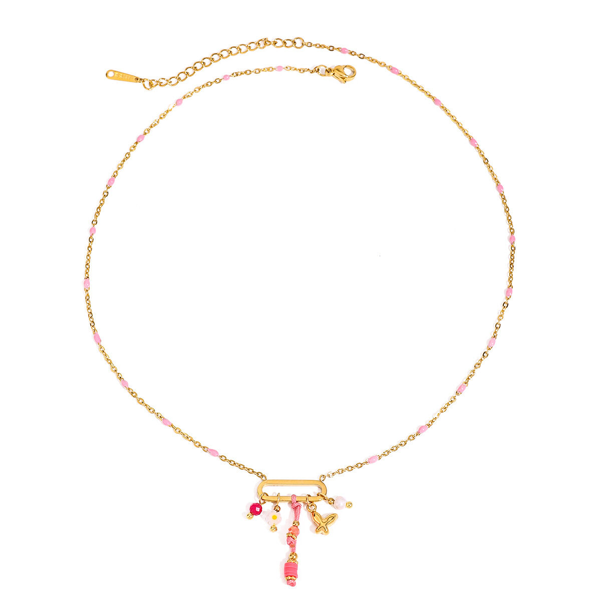 Mini Butterfly Stainless Steel Waterproof Gold Color Pendant Necklaces 