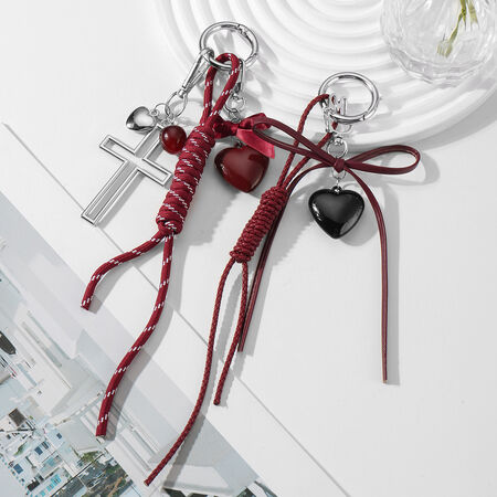 1 Piece Y2k Leather Bow Acrylic Love DIY Bag Charms