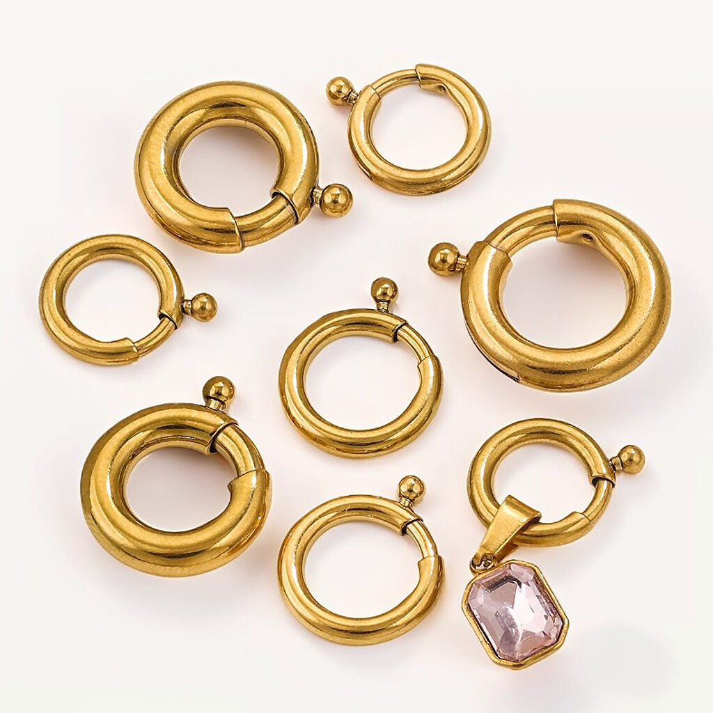 1 piece diy annular clasp stainless steel gold color women's pendants h5Picture3