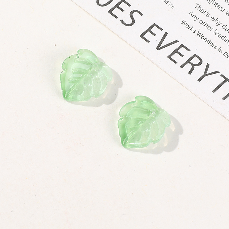 1 Piece Vivid Leaf Glass Diy Jewelry Beads Picture2
