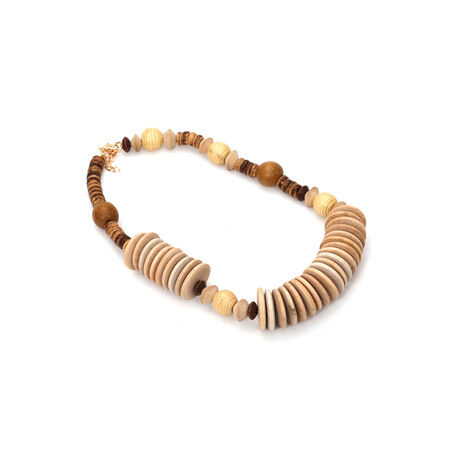 1 Piece Vintage Geometric Wood Chip Women's Beaded Necklaces 2