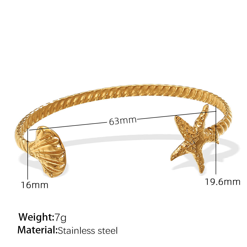 1 Stück Oceanic Edelstahl Goldfarbene Armreifen