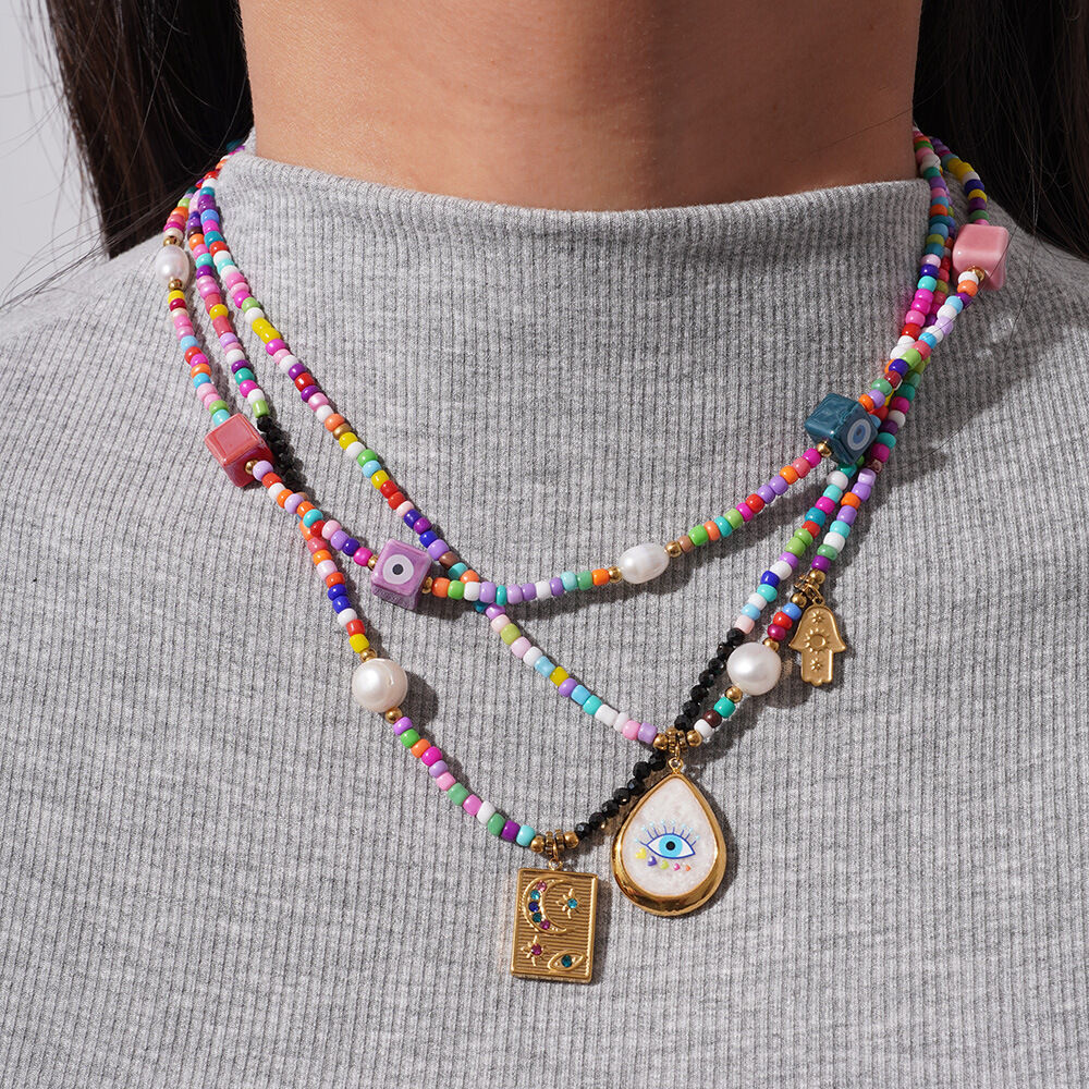 Colorful Romantic Series Beads Natural Stone Women's Beaded Necklaces