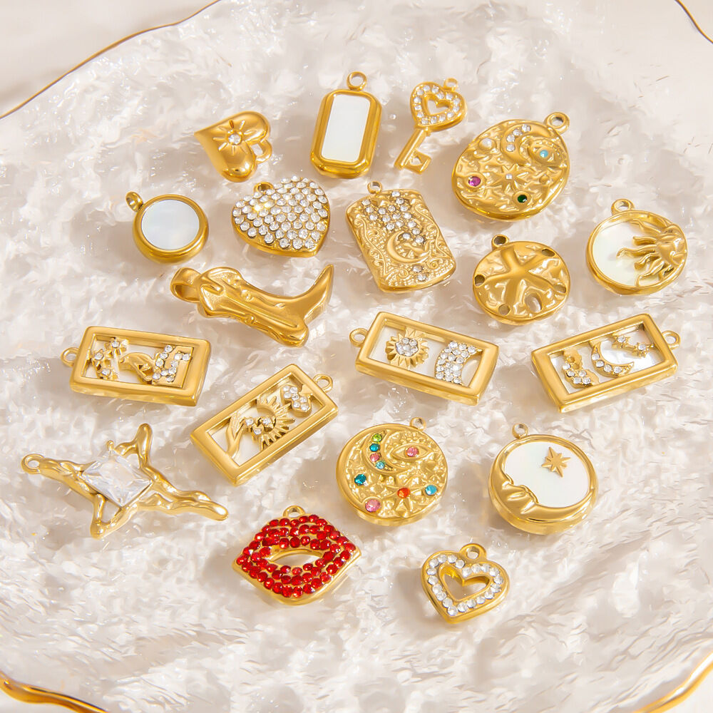 Retro Stainless Steel Waterproof Gold Color DIY Pendants