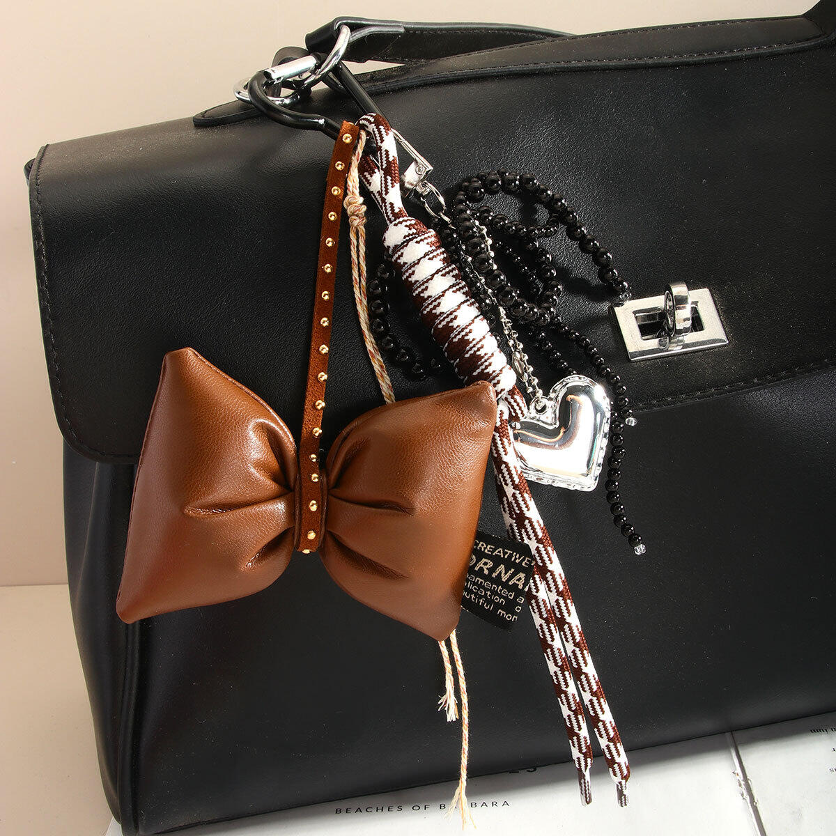 Vintage Dimensional Bow Geflochtenes Seil Damen Taschenanhänger h5 Bild4