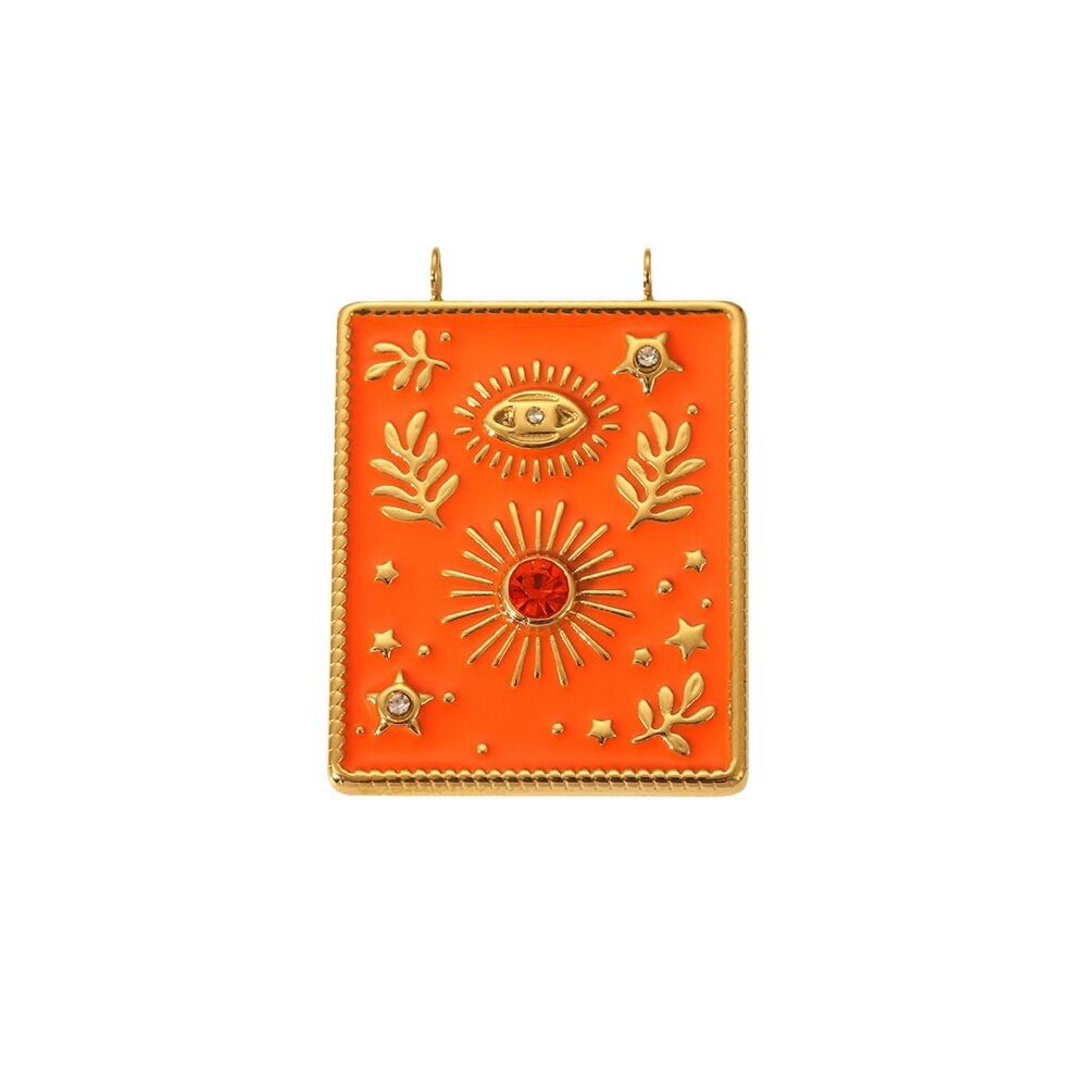 Eye Pattern Stainless Steel Waterproof Gold  Color Pendants h5 Picture6