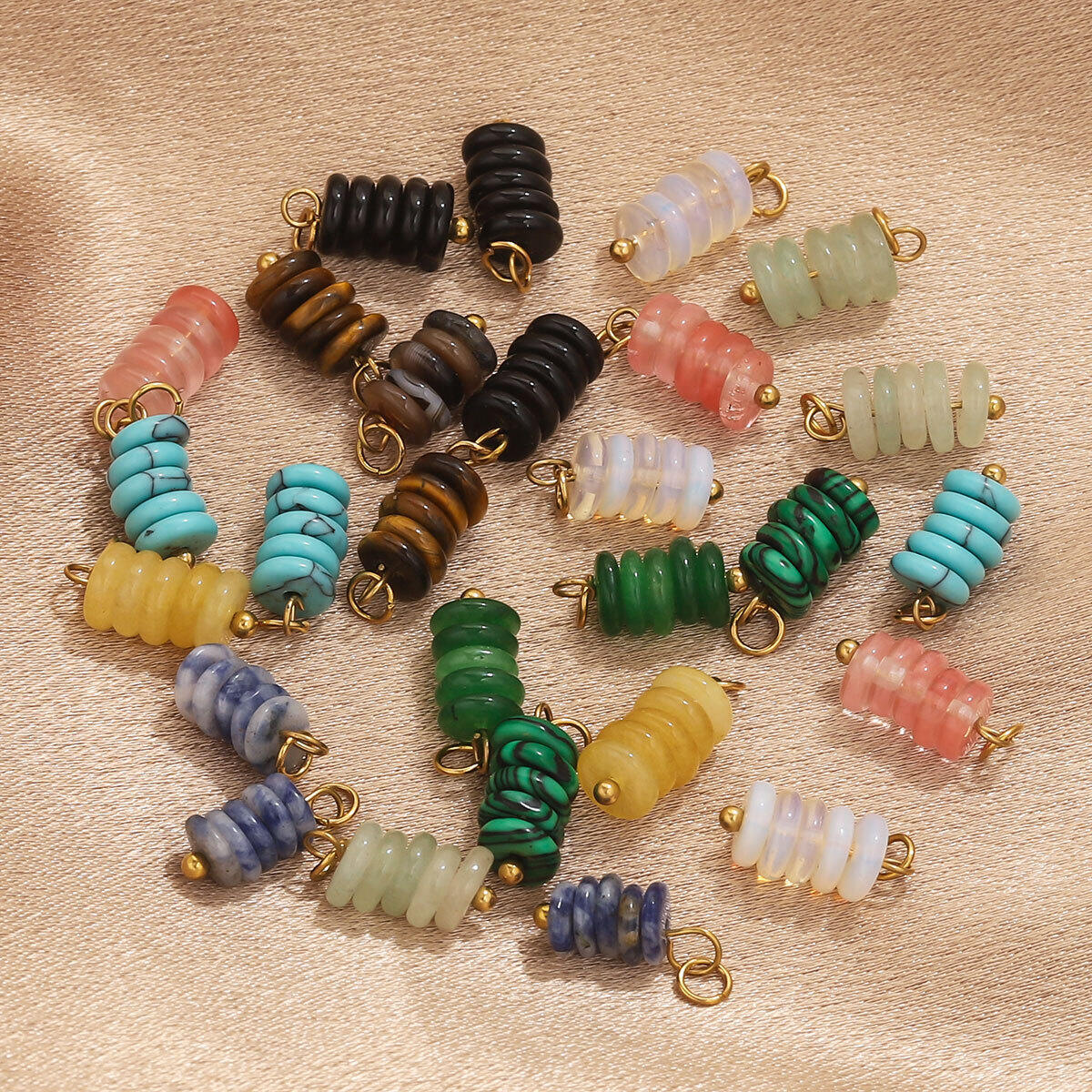 Natural Beads Stainless Steel Waterproof Stone Women's Pendants 2