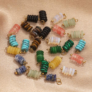 Natural Beads Stainless Steel Waterproof Stone Women's Pendants h5 Picture3