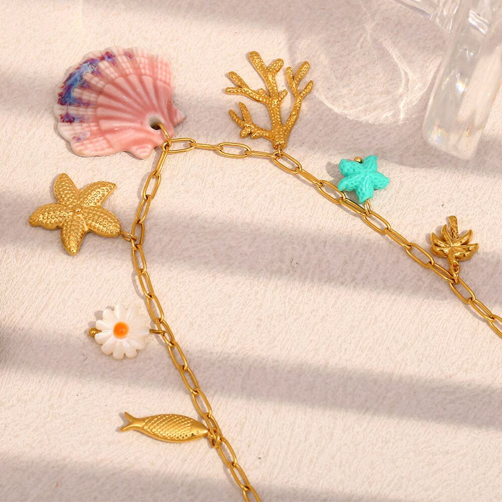 1 stuk Simple Series Vacation Turtle roestvrij staal goudkleurige schelp dames hanger kettingen h5Afbeelding6