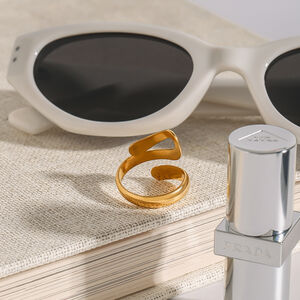 Stainless Steel Waterproof Gold Color Minimalist Rings h5 Picture3