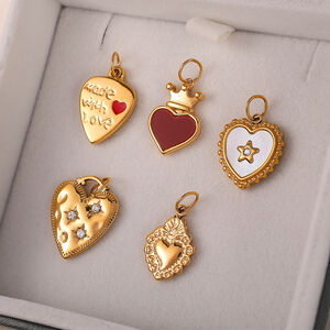 Daily Heart Stainless Steel Waterproof Gold Color Pendants h5 Picture2