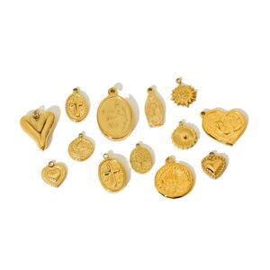Vintage Cross Heart Gold Stainless Steel Waterproof DIY Accessories h5 Picture5