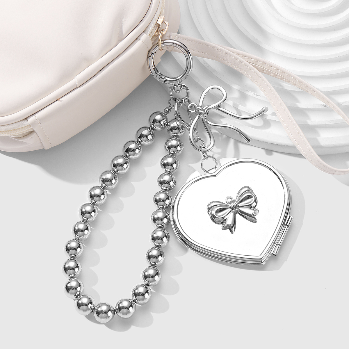 Heart Mirror Bag Charms 2
