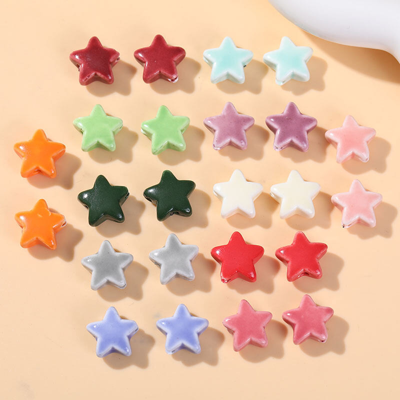 Polychrome Sweet Star Ceramics DIY Jewelry Beads