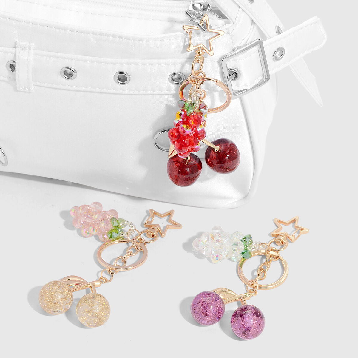 Grapes & Cherry Bag Charms 2