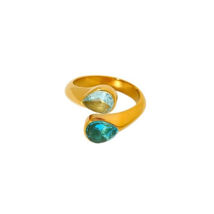 Stylish Design - Oriented Drop - shaped Stainless Steel Waterproof Women's Rings h5Picture5