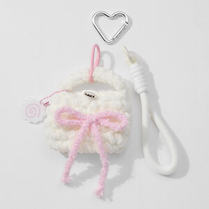 1 Piece Cute Woolen Mini Bag Love Heart with Cherry Bag Charms h5 Picture5