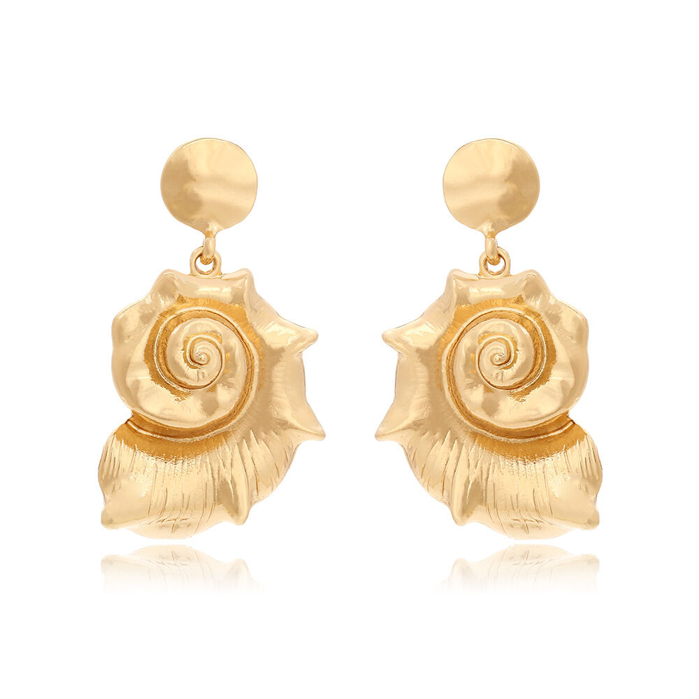 1 Pair Vintage Alloy Conch Dangle Earrings
