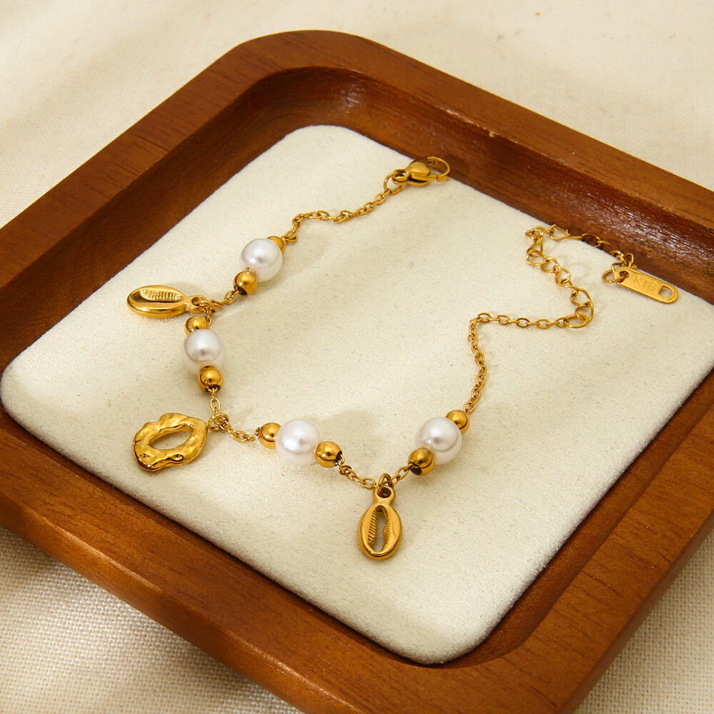 Stylish Versatile Ocean Series Gold - colored Stainless Steel Waterproof Women's Bracelets h5 Picture4