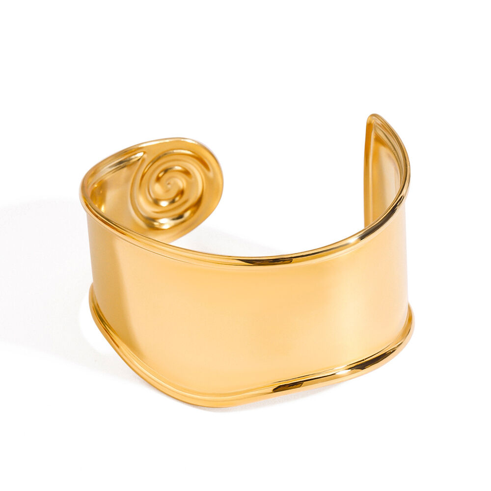 braccialetti da donna in acciaio inossidabile color oro, serie semplice, stile , 1 pezzo h5Immagine5