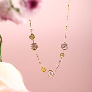 Sweet Flower Stainless Steel Waterproof Pendant Necklaces h5 Picture5