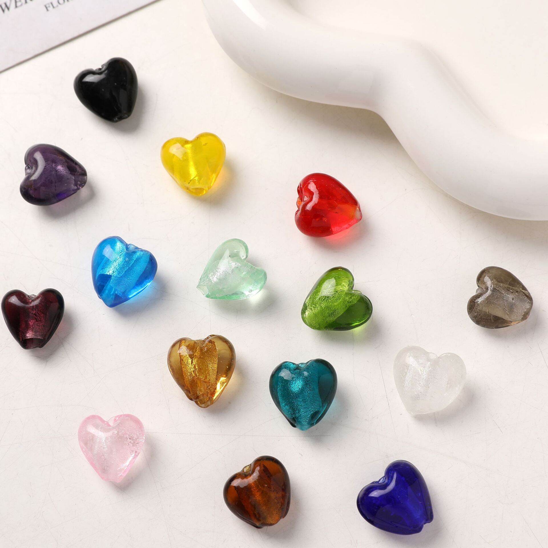 1 Piece Elegant Heart Glass DIY Jewelry Beads Picture3