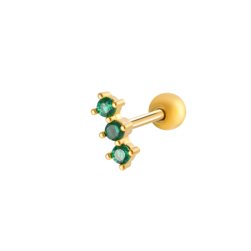 Boucles d'oreilles piercing en cuivre et zircon en forme de nœud papillon h5 