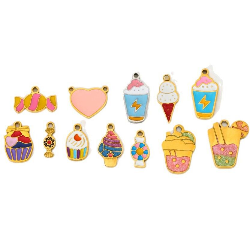 Cute Ice Cream DIY Stainless Steel Waterproof Pendant h5 Picture5