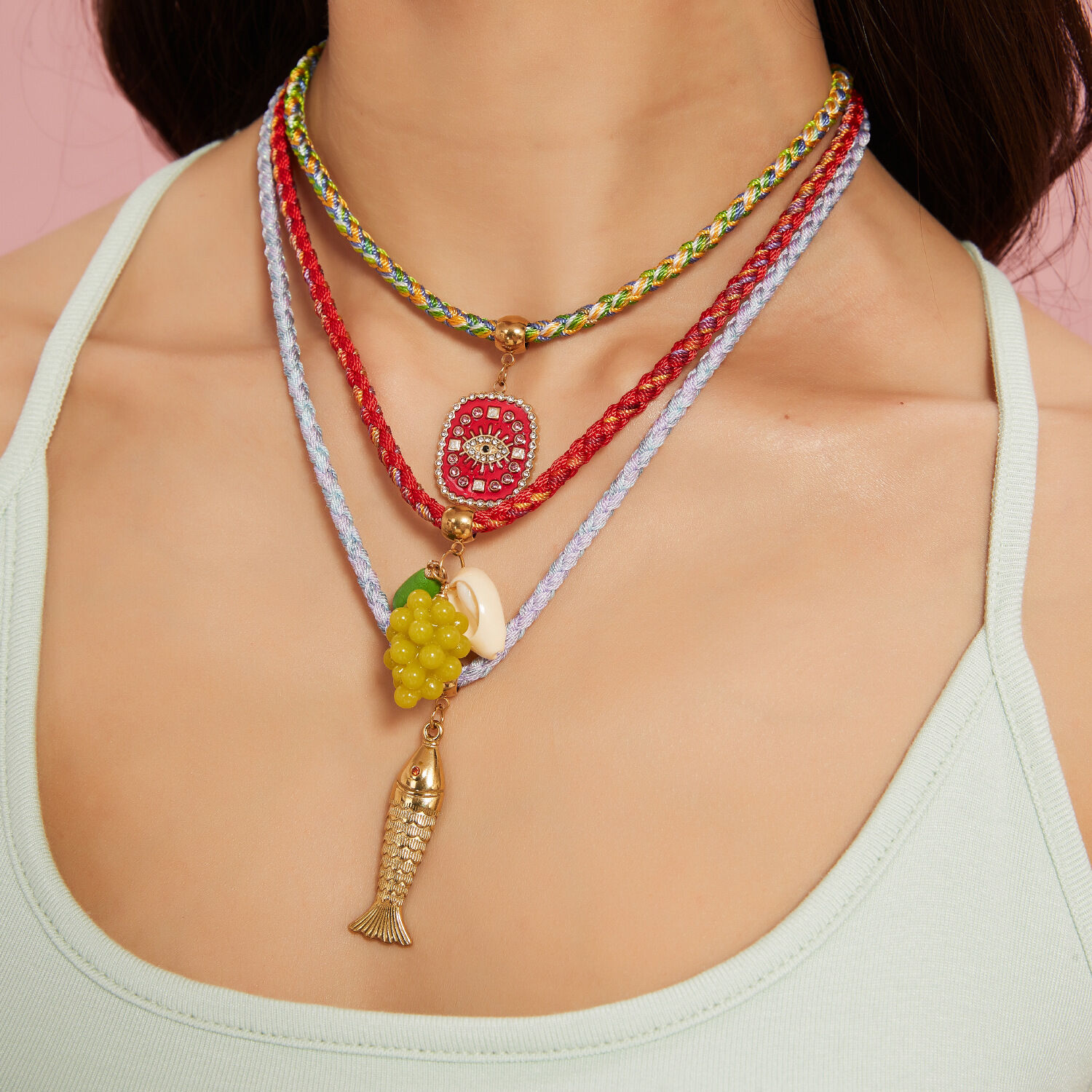 1 Piece Charming Colorful Stainless Steel Waterproof Women's Pendant Necklaces Picture5