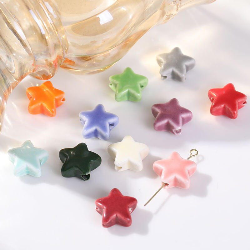 Polychrome Sweet Star Ceramics DIY Jewelry Beads 2
