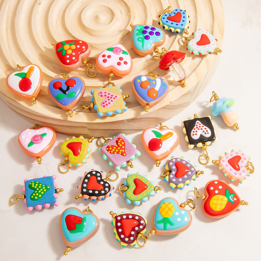 Colorful Heart Stainless Steel Waterproof DIY Pendant
