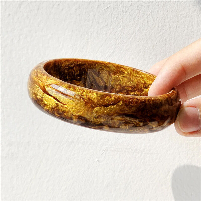 High End Brown Wide Style Blended Round Geometric Women‘s Bracelet Picture3