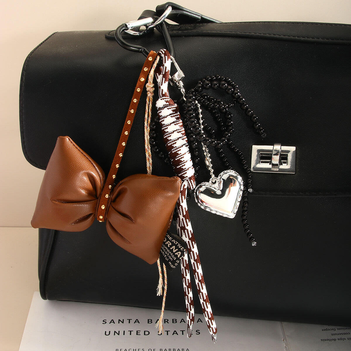 Vintage Dimensional Bow Braided Rope Women's Bag Charms