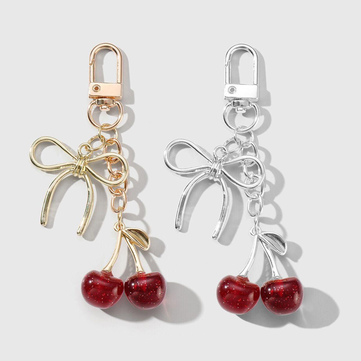 Sweet Bow Knot Cherry Bag Charms