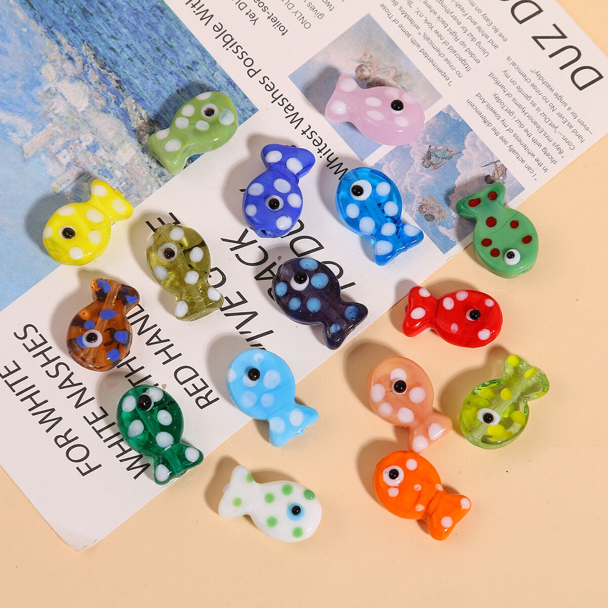 Oceanic Wave Point Fish Glass DIY Jewelry Beads
