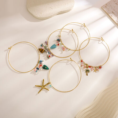 Vacation Oceanic Stainless Steel Waterproof Gold Color Women's Chokers