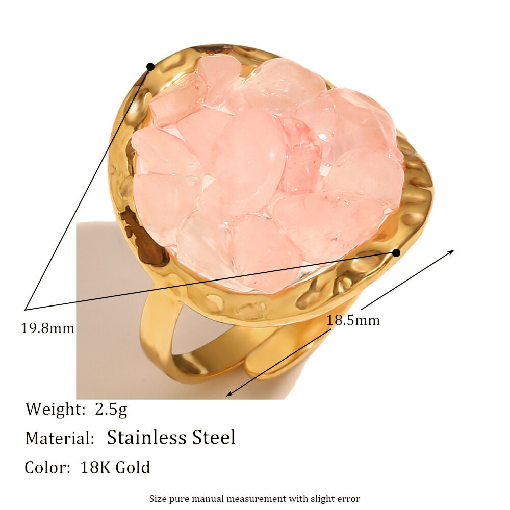 1 Piece Premium Feeling Golden Stainless Steel Waterproof Women's Ring h5 Picture5