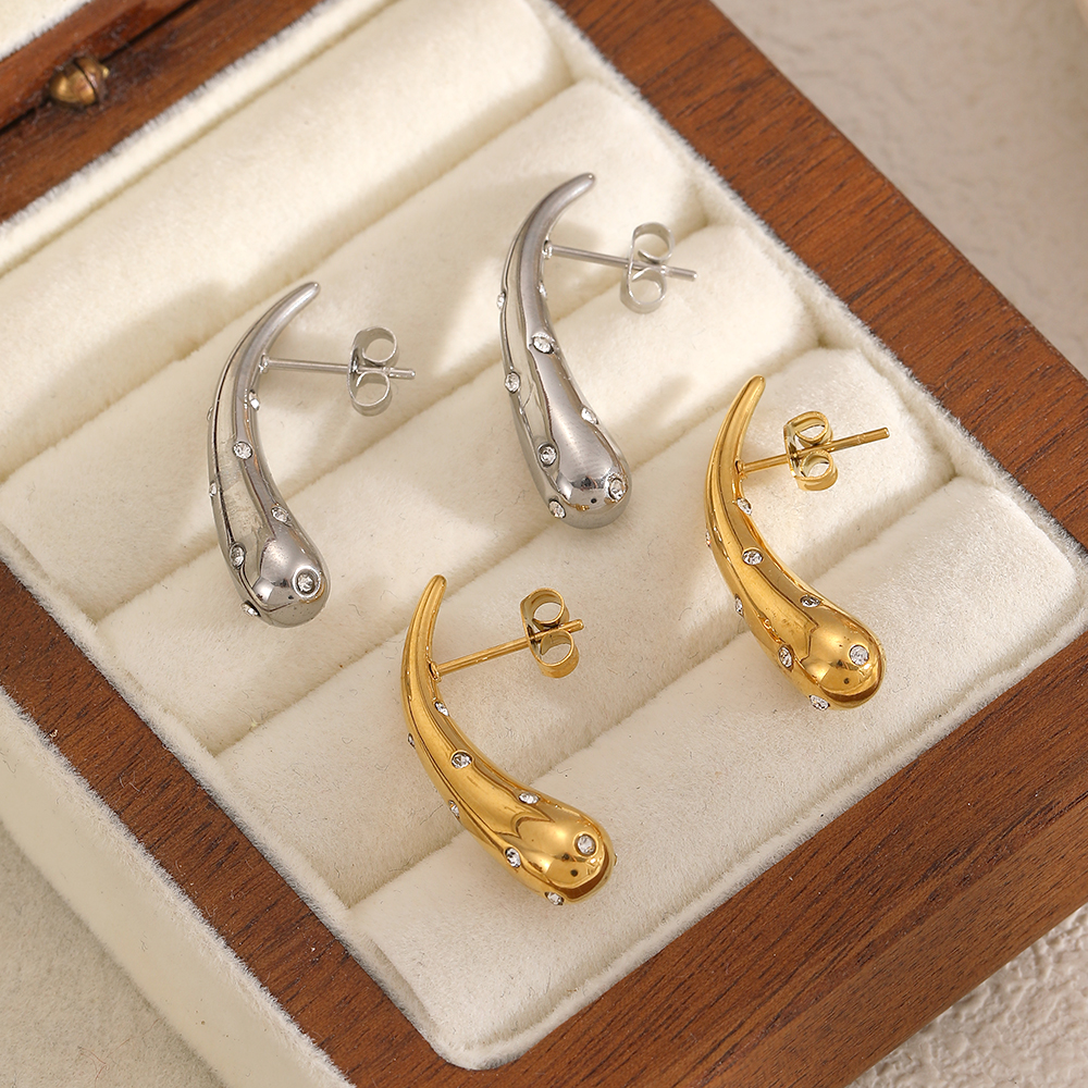 Drop Stainless Steel Waterproof Stud Earrings