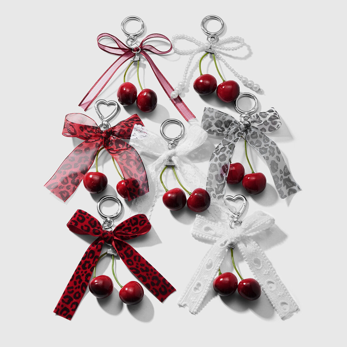 1 Piece Sweet Lace Leopard Bow Bag Charms