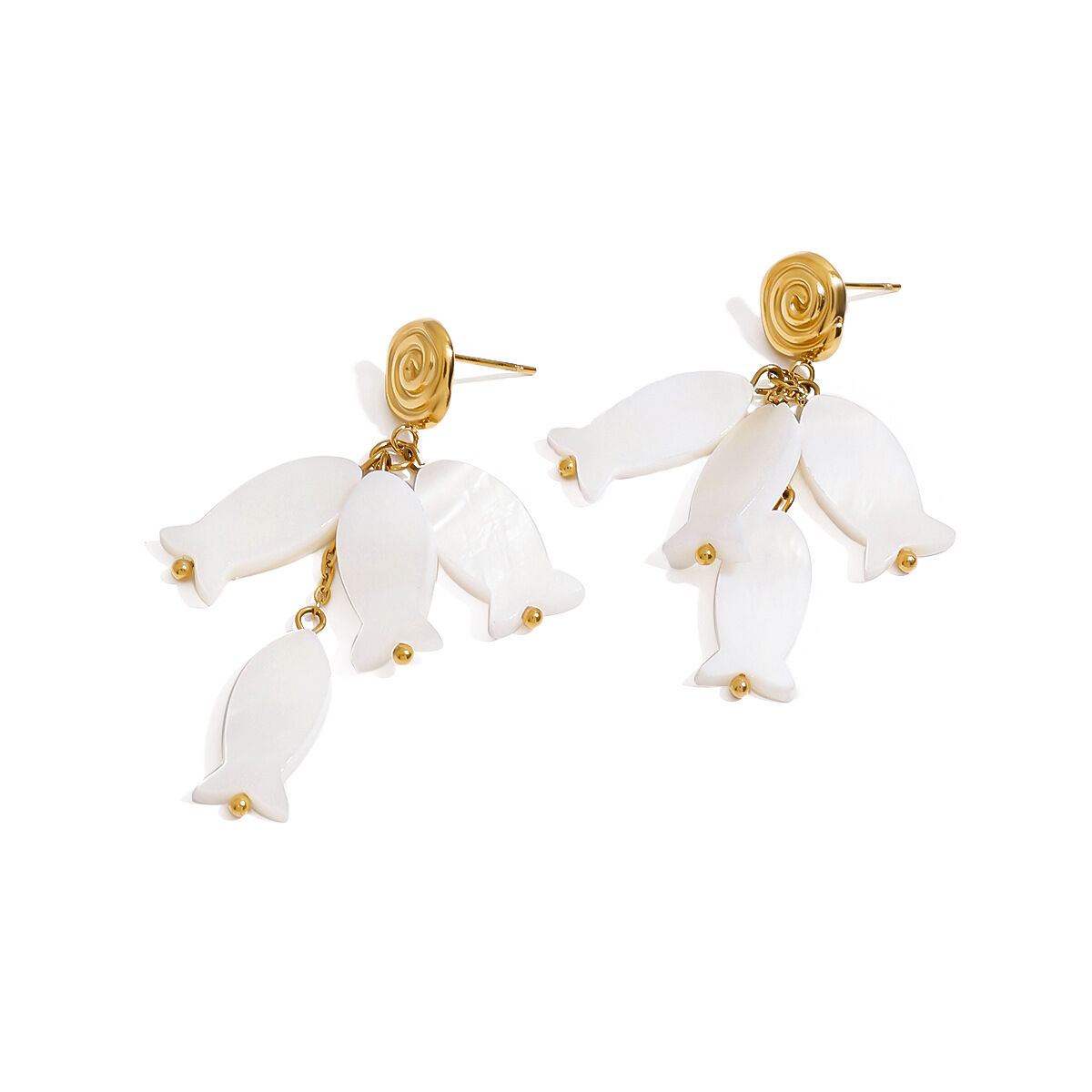 Vacation Fish Shape Stainless Steel Waterproof Beads Earrings Picture4
