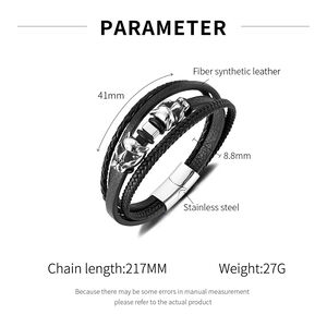 Braccialetti da uomo in pelle di leopardo, 1 pezzo h5 Immagine6