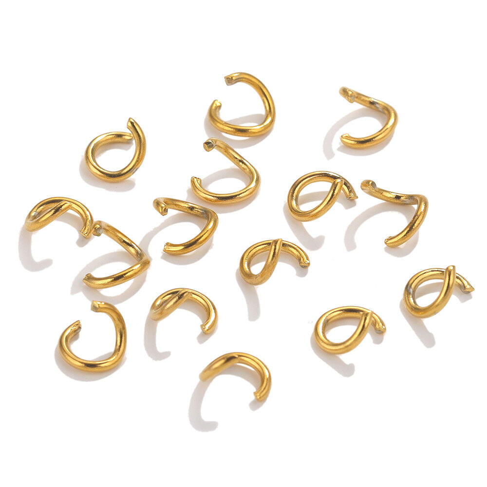 1 Piece DIY Solid Broken Ring Stainless Steel Waterproof Gold Color Women's Pendants h5Picture4