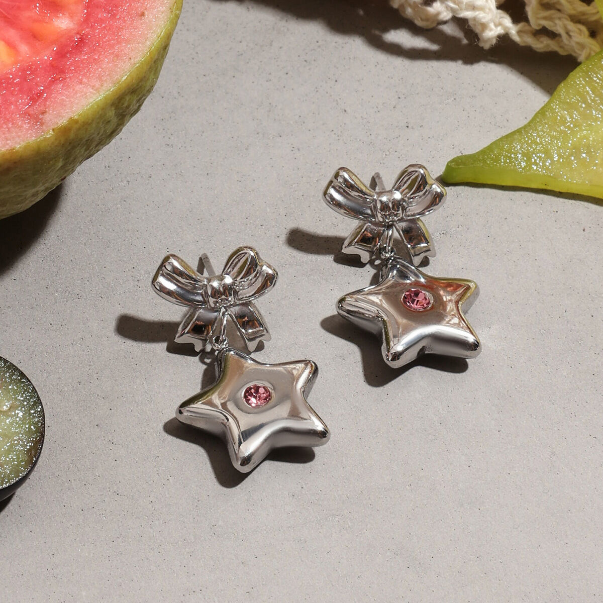 Sweet and Cool Style Star Stainless Steel Waterproof Drop Earrings