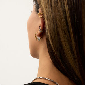Simple Solid Color Stainless Steel Waterproof Gold Color Ear Cuffs h5 Picture3