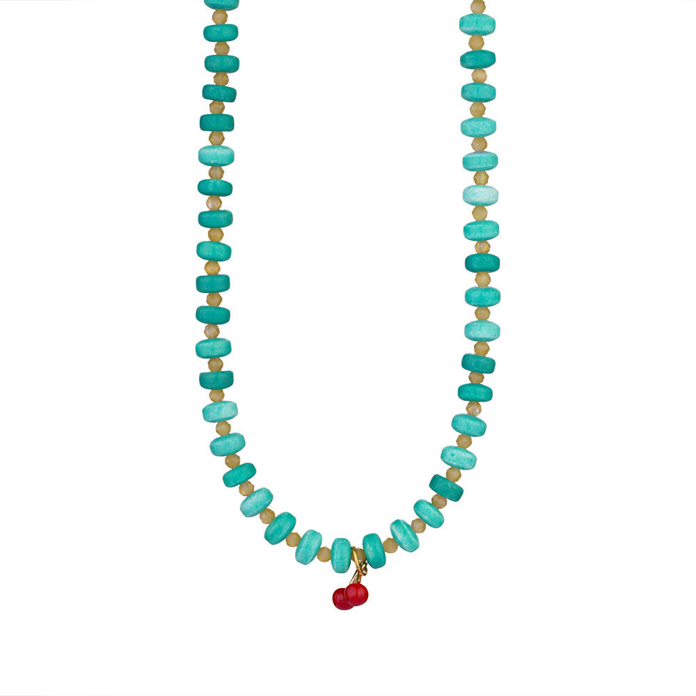 Colliers de perles pour femmes en acier inoxydable, couleur or, avec perles de pierre naturelle éclatantes h5 