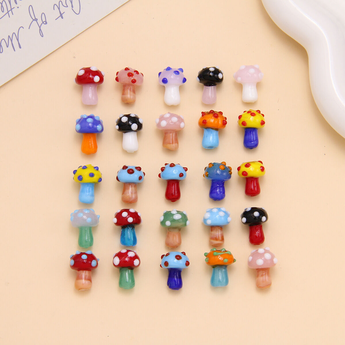 Exquisite Mushroom Colorful Glass DIY Jewelry Beads