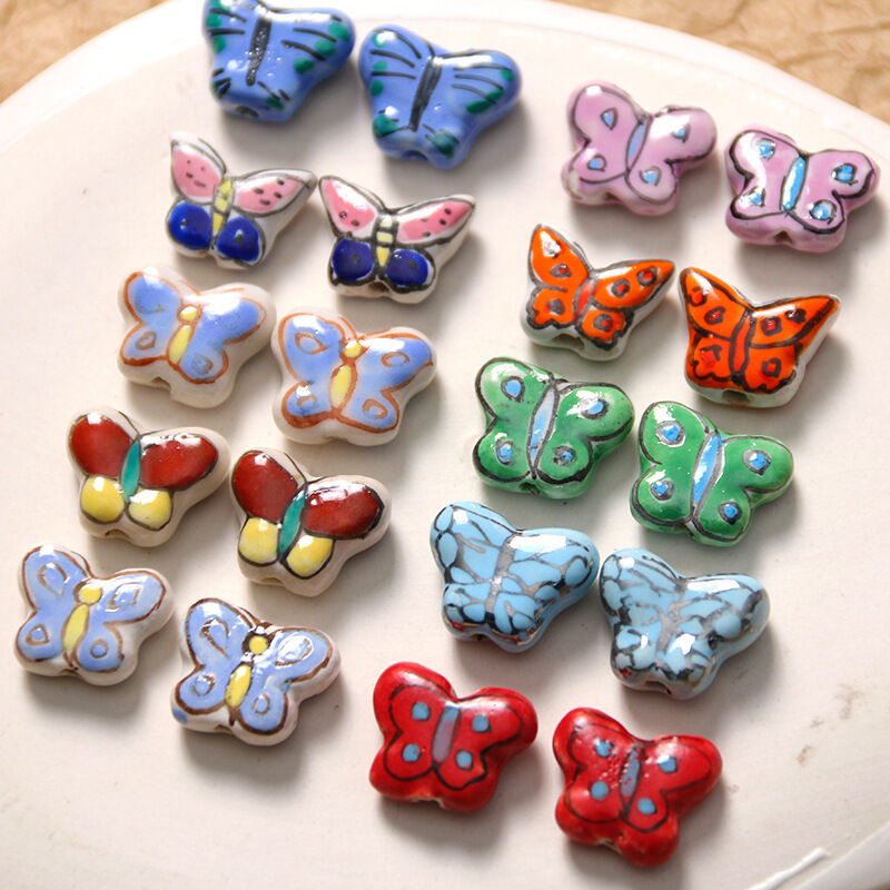 1 Piece Natural Butterfly Ceramics DIY Jewelry Beads h5 Picture2