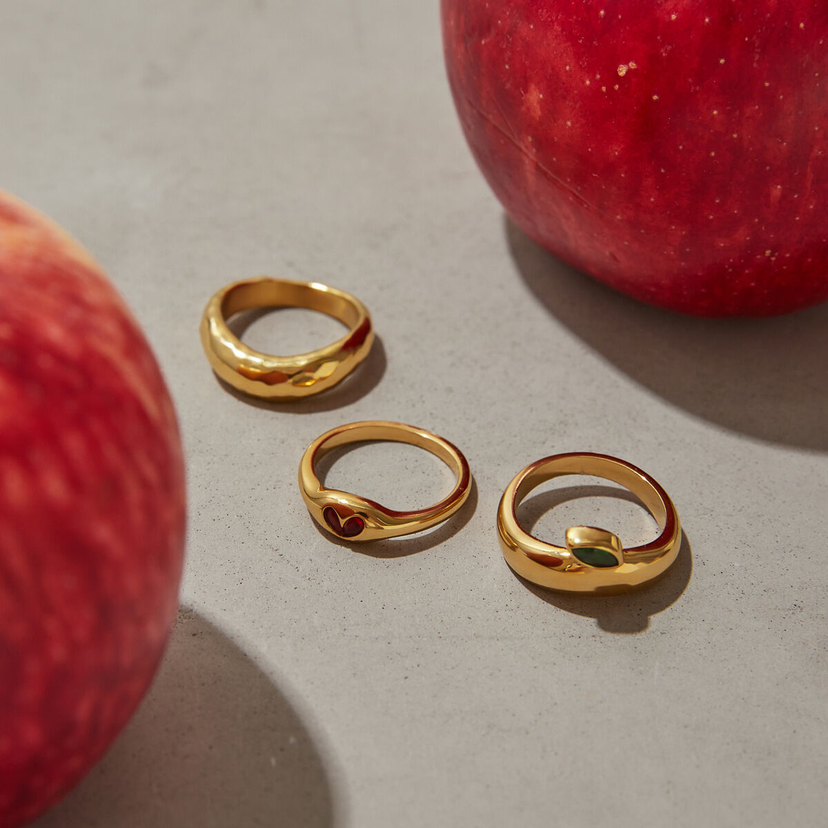  style herz edelstahl gold farbe minimalist ringe Bild3