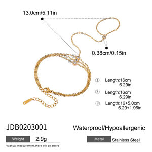 Pulseras de cadena de acero inoxidable color dorado resistentes al agua h5