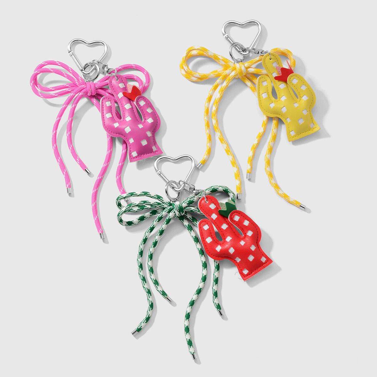 Cute Cactus Bow Knot Bag Charms 2